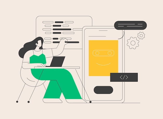 chatbot app development abstract concept vector illustration