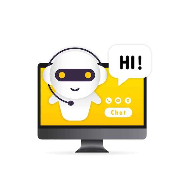 Chatbot in computer illustration