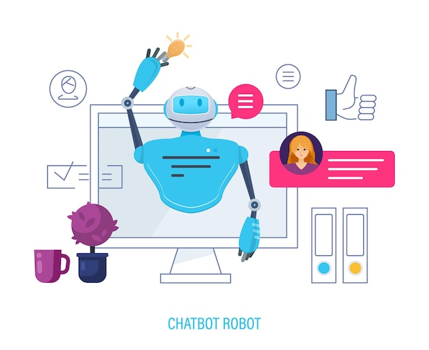 Chatbot robot artificial intelligence User chatting with chatbot in application