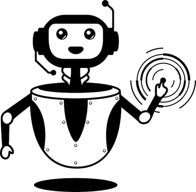 Chatbot touch and click process concept Interaction with Visitor vector design chatterbot symbol