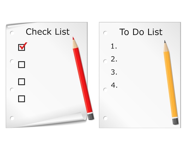 check list and to do list