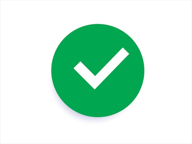 Check mark icon flat round buttons Collection of vector symbol on white Background