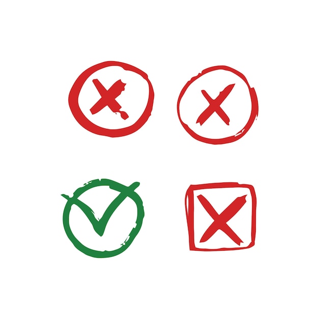 Check mark vector button yes no buttons red cross and green checkmark vector