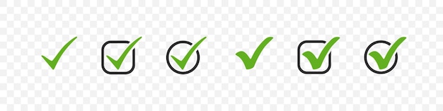 Check marks Tick icon Check marks different shape isolated Check marks in simple flat design Vector illustration