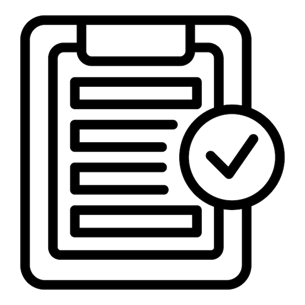 Checklist clipboard icon with check mark