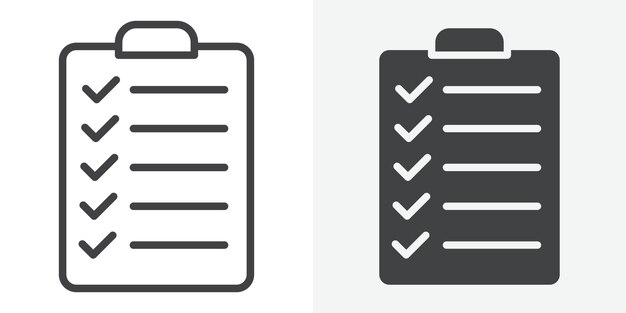 Checklist icon Outline vector sign