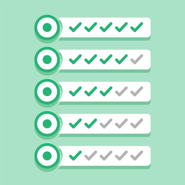 checklist rating symbol design