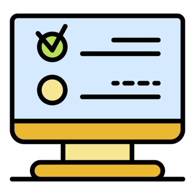 checkmark vote icon outline checkmark vote vector icon color flat isolated