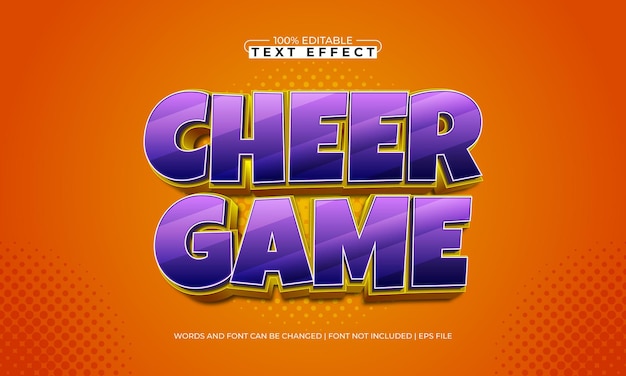 cheer game editable text effect with a game and happy text style