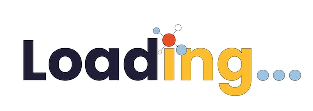 Chemical compound loading text Molecule Web loader ui flat design Progress bar Graphical user interface Cartoon vector illustration on white background