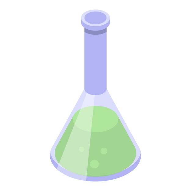 chemical green flask icon isometric of chemical green flask vector icon for web design isolated on white background