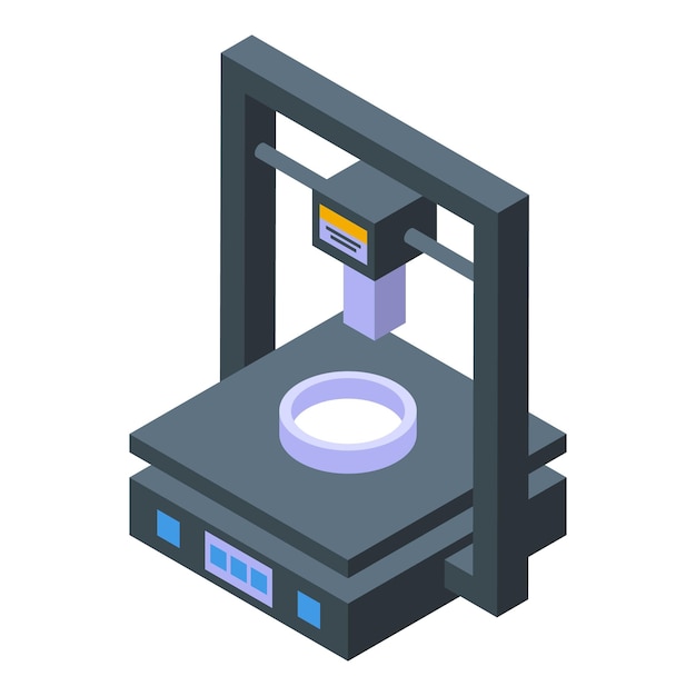 Chemistry medical printer icon isometric vector Science bioprinting Bio human