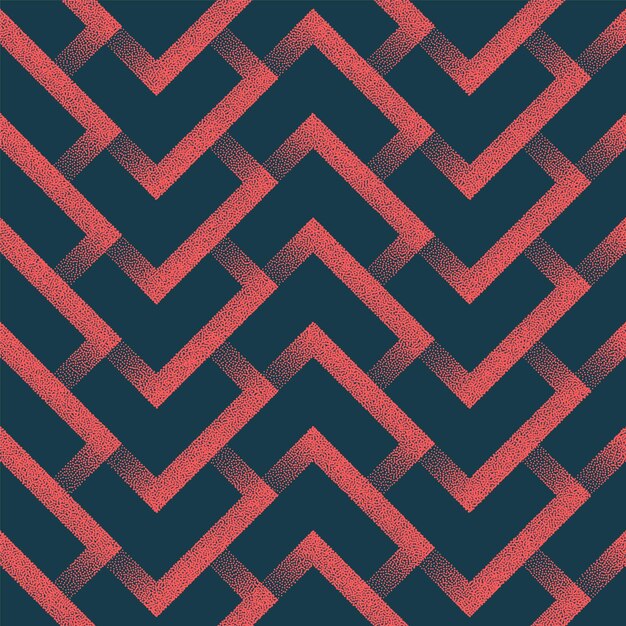 Chevron shape grid seamless pattern stipple red black abstract vector background