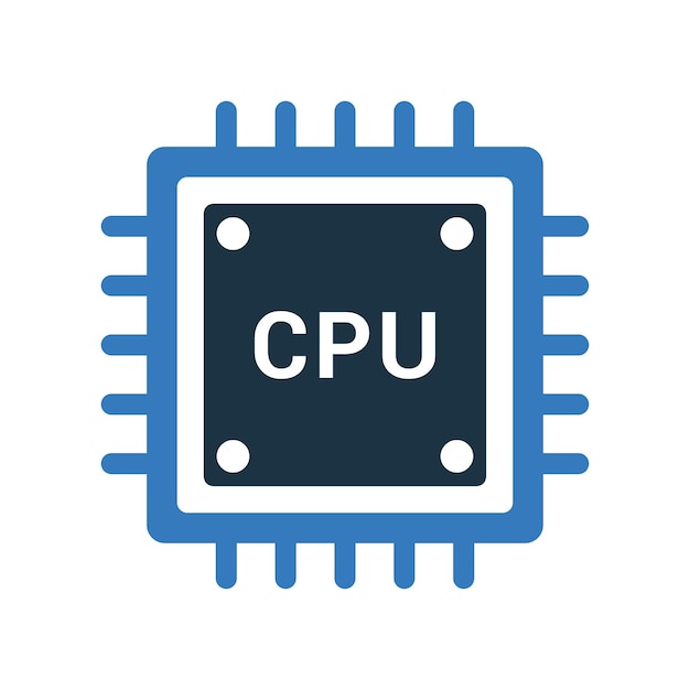 Chip computer cpu processor icon Simple editable vector graphics