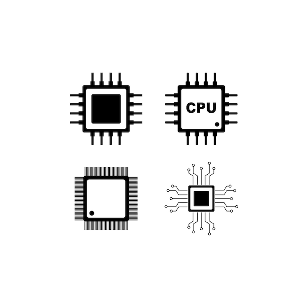 chip processor vector icon illustration design