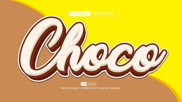 Choco 3d Editable Text Effect EPS Vector Style