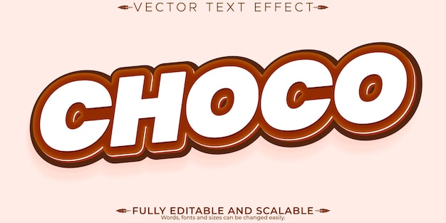 Choco text effect editable breakfast and snack text style