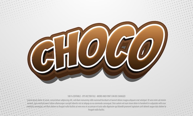 Chocolate 3d cartoon style editable text effect