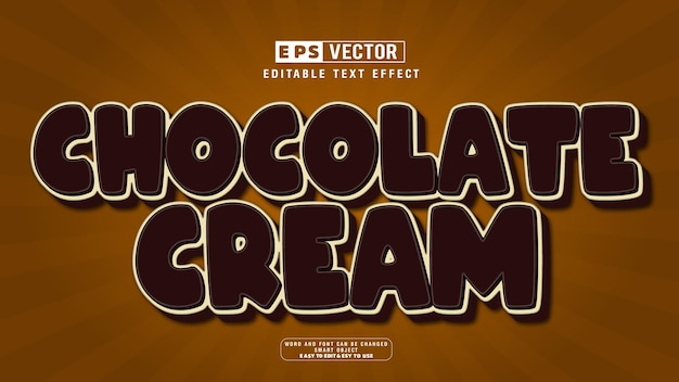 chocolate cream 3d editable text effect with background