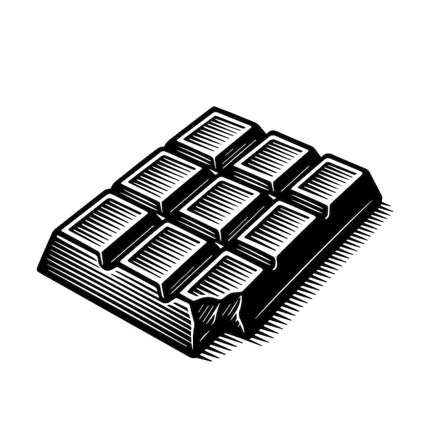Chocolate Ink sketch isolated on white background Hand drawn vector illustration Retro style