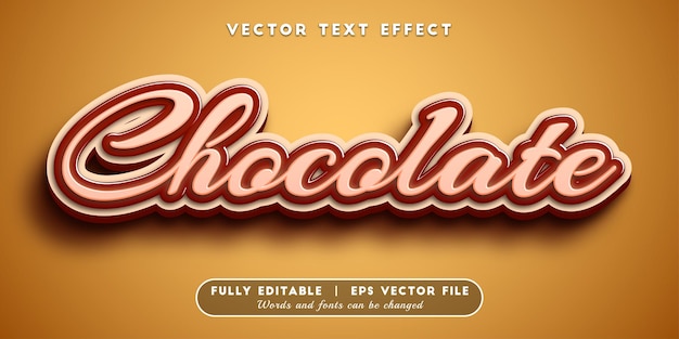 chocolate text effect with editable text style