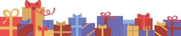 Christmas and Happy New Year background Colorful gift boxes isolated vector