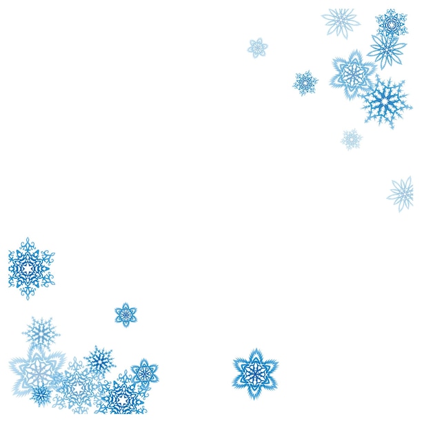 Christmas blue snowflakes blizzard stream in the light