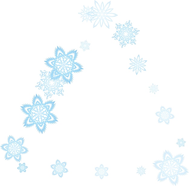 Christmas blue snowflakes blizzard stream in the light