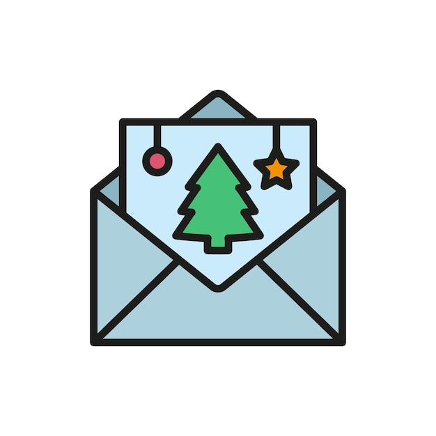 Christmas card icon vector basic design simple and modern