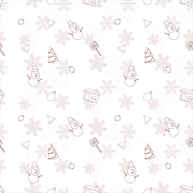 christmas repeat pattern created with christmas object outline shapes seamless christmas pattern
