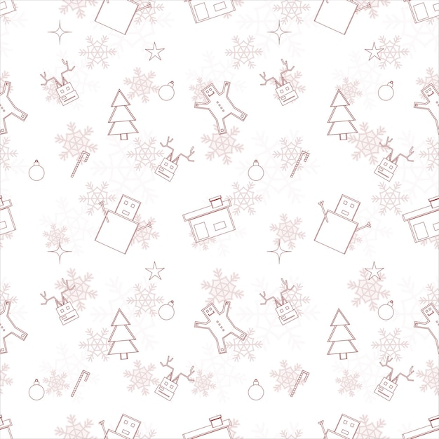 christmas repeat pattern created with christmas object outline shapes seamless christmas pattern