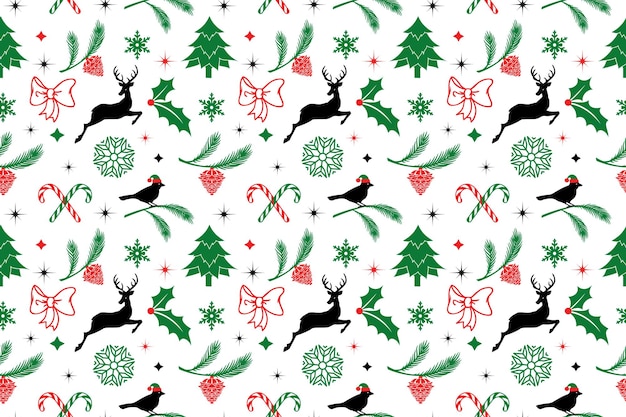 Christmas Seamless Pattern Design. Christmas vector illustration and new year pattern design.