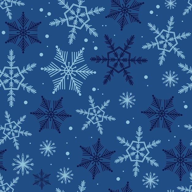 Christmas Snowflakes Seamless Pattern Background