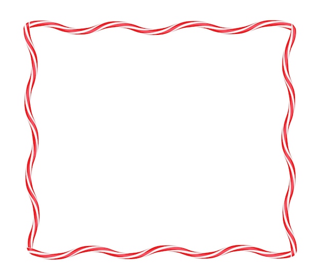Christmas twisted lollipops rectangular wavy frame with red and white stripe christmas and new year