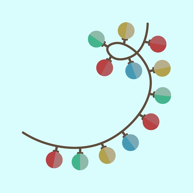 Christmas vector colorful garlands isolated illustration