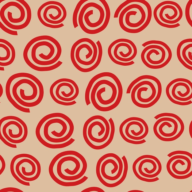 Christmas vector seamless pattern with abstract doodle shapes in craft style