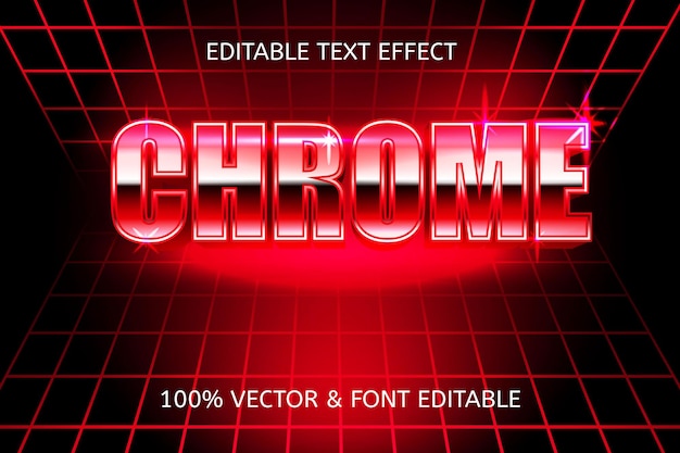 Chrome style retro 80s editable text effect