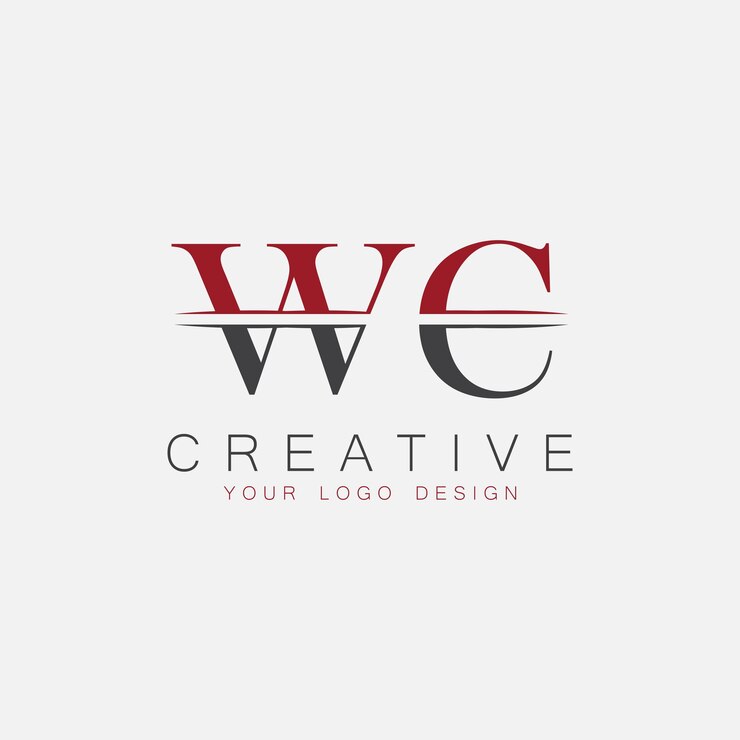 Vector chữ lồng đầu chữ wc với logo sáng tạo chữ cái