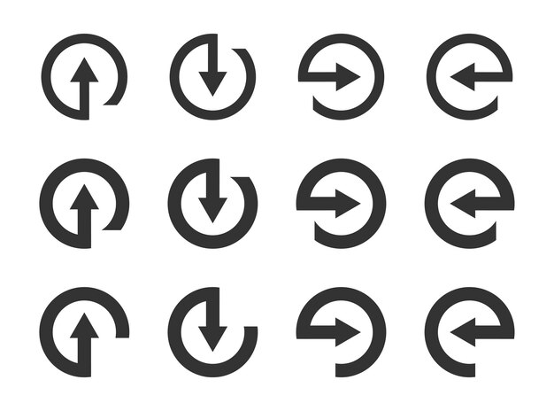 Circle arrow icon set Vector illustration