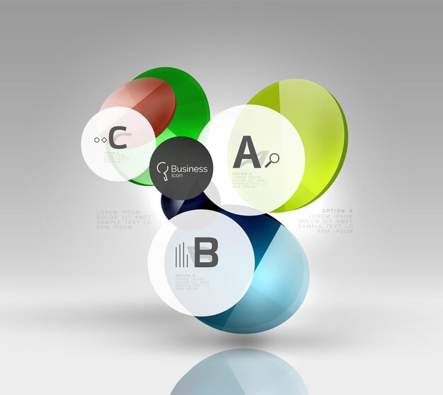 Circle banner design on gray
