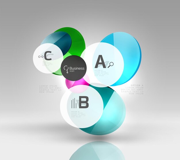 Circle banner design on gray