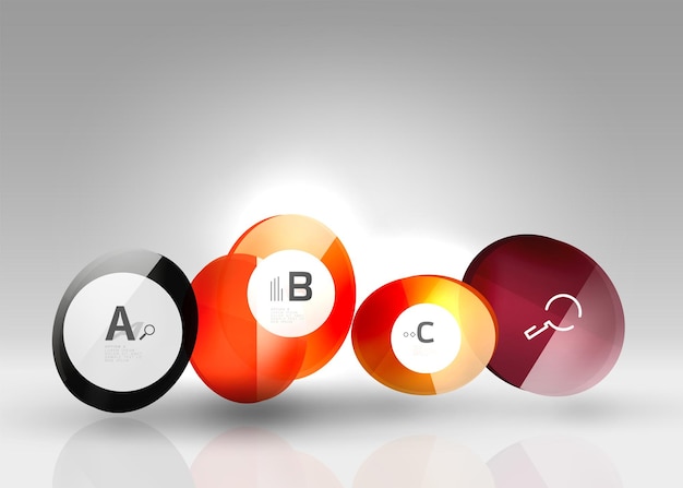 Circle banner design on gray