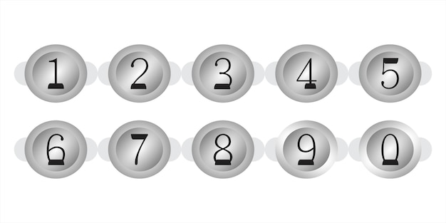 circle black and white gradient numbers 0 to 9