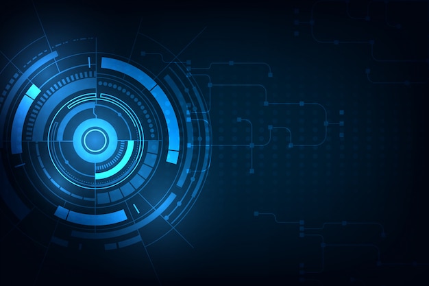 Circle blue abstract technology innovation background