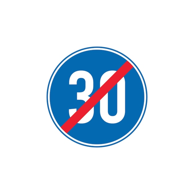 Circle Blue Mandatory Regulatory Road Sign Vector Template