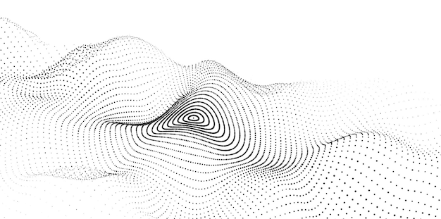 Circle dynamic wave of particles Abstract futuristic background Big data visualization Vector illustration