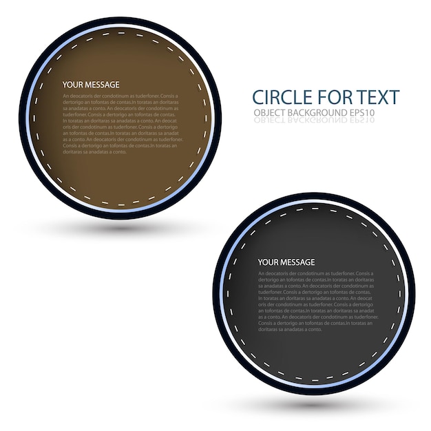 Circle labels on white background for text design