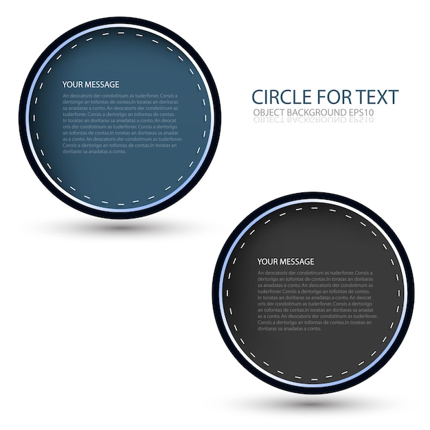 Circle labels on white background for text design