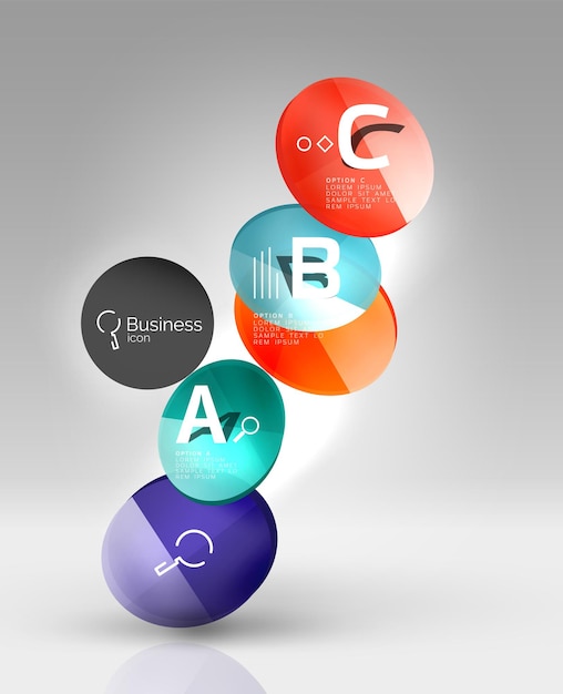 Circle modern business infographics design template Vector template background for print workflow layout diagram number options or web design banner