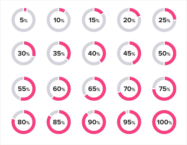 circle percentage pie chart diagrams infographic